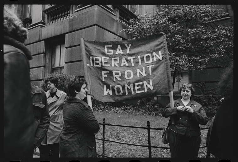 Gay Liberation Front Women Demonstrate At City Hall New York Nypl Digital Collections 