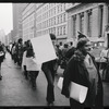 Marsha P. Johnson [walking in line wearing white scarf] and Gay Liberation Front women demonstrate at City Hall, New York