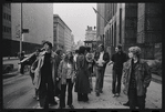 Sylvia Rivera [second from right] and Gay Liberation Front women demonstrate at City Hall, New York