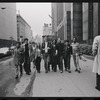 Sylvia Rivera [third from right in line] and Gay Liberation Front women demonstrate at City Hall, New York