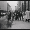 Sylvia Rivera [third from right in line] and Gay Liberation Front women demonstrate at City Hall, New York