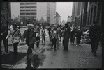 Sylvia Rivera and Marsha P. Johnson [in background] and Gay Liberation Front women demonstrate at City Hall, New York