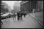 Sylvia Rivera [front center], Marsha P. Johnson [to the right of Sylvia in background], and Gay Liberation Front women demonstrate at City Hall, New York