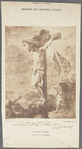 Delacroix, Ferdinand Victor Eugene (French painter) - 1 autograph inscription and signature on reproduction of "Le Christ en Croix"