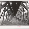 Support of elevated railway at abandoned copper mine at Bisbee, Arizona