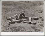 Homemade floater for leveling of land after clearing. Pie Town, New Mexico