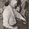 Mr. Besson, formerly an Oklahoma tenant farmer, playing Forty-two at party after literary society. Pie Town, New Mexico