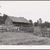 Slab fence and barn of homesteader at Pie Town, New Mexico