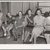 Farm women at the women's extension club meeting. This women's meeting is held while the men meet at the Farm Bureau. Pie Town, New Mexico