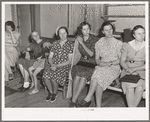 Farm women at the women's extension club meeting. This women's meeting is held while the men meet at the Farm Bureau. Pie Town, New Mexico