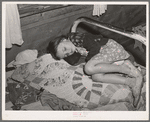 Josie Caudill asleep at Forty-two party. Pie Town, New Mexico
