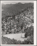 Mill and office buildings with tailings in foreground. Mogollon, New Mexico