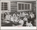 Farmers and their families enjoying the literary society meeting. Pie Town, New Mexico