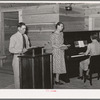Singing at church services. Pie Town, New Mexico