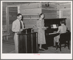 Singing at church services. Pie Town, New Mexico