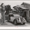Stage in front of the post office at Pie Town, New Mexico. This stage comes through daily except Sunday