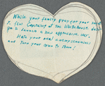 Paper heart-shaped messages in English