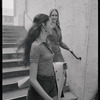 Colleen Neary and Karen O'Sullivan and arriving at New York Stage Theatre stage entrance at Lincoln Center