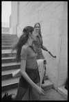 Colleen Neary and Karen O'Sullivan and arriving at New York Stage Theatre stage entrance at Lincoln Center