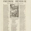 Zegezang ter eeren van Fredrick Hendrik Prince van Oranje