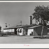 Dairy barn which contains milking stalls, cooling equipment, cream separator and cold storage locker. Casa Grande Valley Farms, Pinal County, Arizona