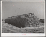 Baled hay for the stock. Casa Grande Valley Farms, Pinal County, Arizona