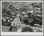 Looking down on the highway leading into Bisbee, Arizona. This highway becomes the main street in town and the houses are built up the sides of the mountain