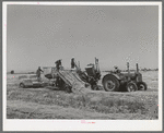 Hay picker-up and chopper at the Casa Grande Valley Farms. Pinal County, Arizona