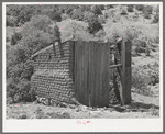 Remains of adobe buildings in the ghost mining town of Georgetown, New Mexico