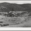 Old buildings and working of Burro Mountain. Copper County, Tyrone, New Mexico