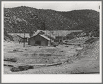 Old buildings and working of Burro Mountain. Copper County, Tyrone, New Mexico