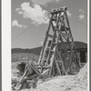 Head frame at old gold mine at Pinos Altos, New Mexico