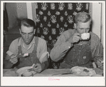 Mormon farmers eating dinner. Box Elder County, Utah
