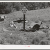 Marker of accident on highway in Bernalillo County, New Mexico