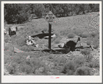 Marker of accident on highway in Bernalillo County, New Mexico