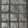 Contact sheets from a publicity shoot showing Harold Prince in his office