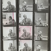 Contact sheets from a publicity shoot showing Harold Prince in his office