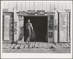 Farmer entering the general store at Pie Town, New Mexico