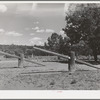 Homemade seesaw at country school in the Pie Town, New Mexico, section