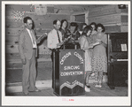 A group of singers from Quemado who are competing for the Catron County championship at the Pie Town, New Mexico, singing convention