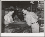 The clerk and a customer in the general store. Mogollon, New Mexico