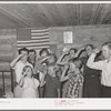4-H Club members give their club pledge. Mrs. Faro Caudill, who is second from end on rear right is their leader. Pie Town, New Mexico