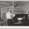 Leading the singers at the community sing. Pie Town, New Mexico