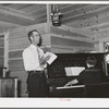 Leading the singers at the community sing. Pie Town, New Mexico