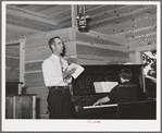 Leading the singers at the community sing. Pie Town, New Mexico