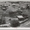 Houses of miners on side of hill at Mogollon, New Mexico