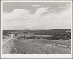 Character of farming country and distant view of Chilili. Bernalillo County, New Mexico