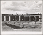 Roundhouse and turntable of railroad at Durango, Colorado