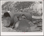 Remains of tubular boiler once used in mining camp at Eureka, Colorado