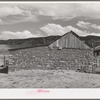 Side of stone barn. Concho, Arizona